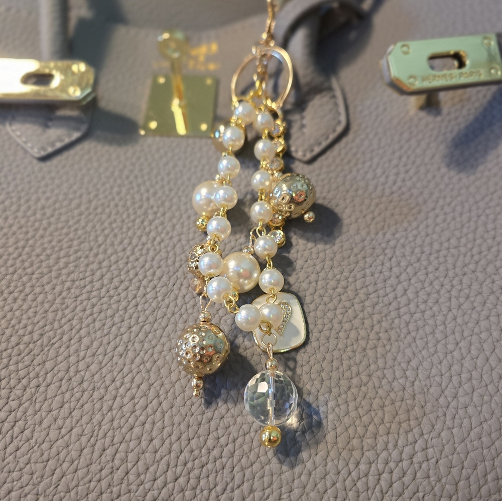 SALE!! Gold and Pearl Handbag Charms/Keychain - Picture 4 of 4